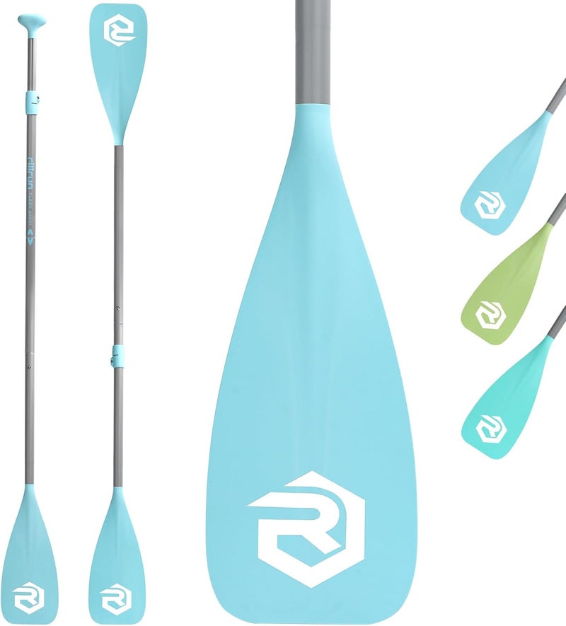 rillrun Store SUP Paddle - Paddle Board Paddle 4 Piece Stand Up Paddleboard Paddles Lightweight Floating Kayak Paddle - Light Blue - Lake Green - Light Green - Image 1